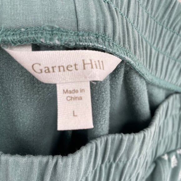 Garnet Hill Geometric Print Sweat Shorts Women's Size Large Green/Blue - Picture 4 of 8